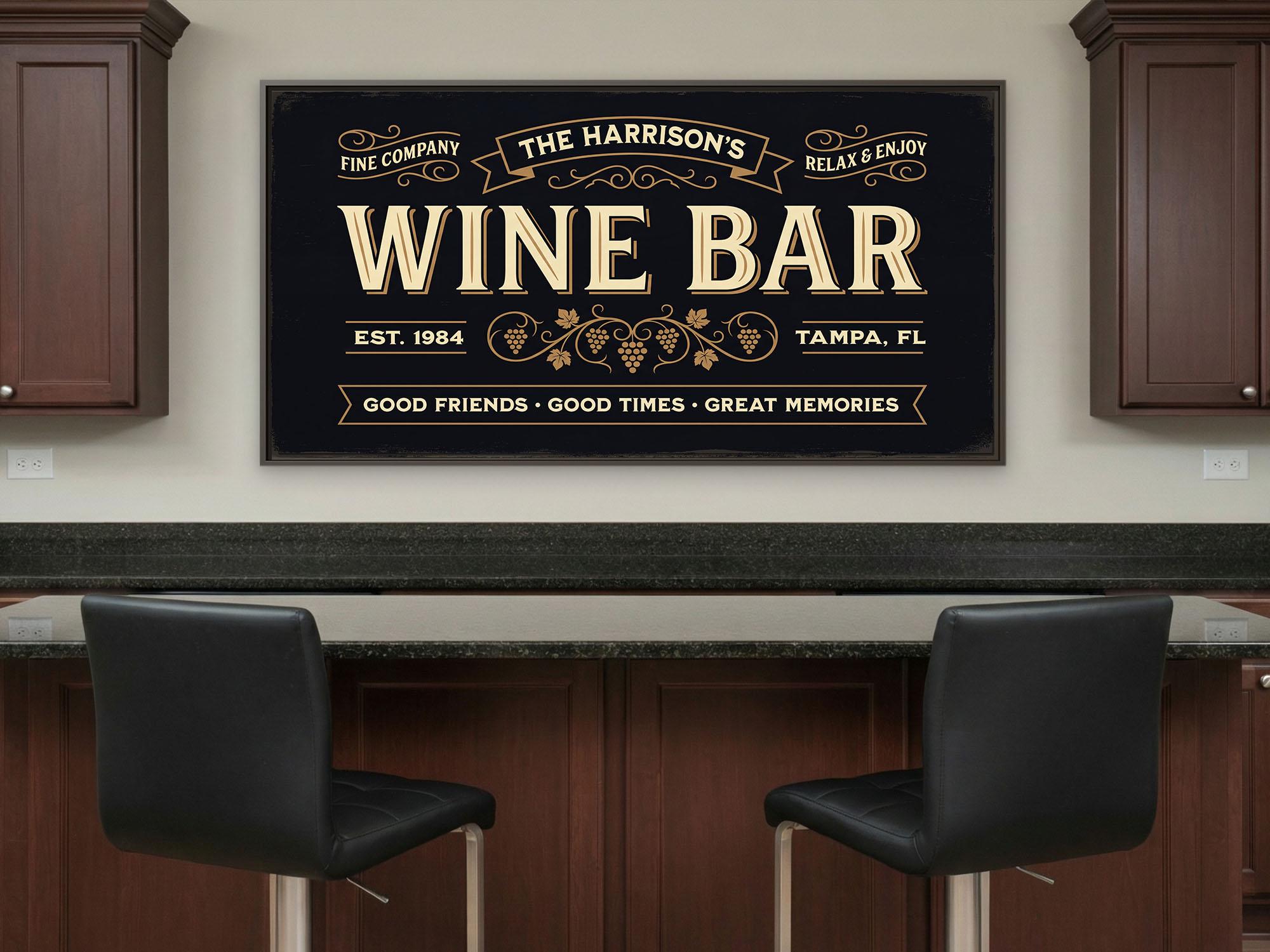 Wine Bar Sign Personalized Home Bar Decor Custom Wall Art - Etsy