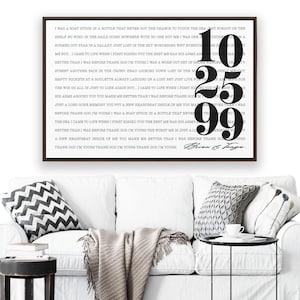Song Lyrics Wall Art: Anniversary Gift for Husband & Wife | Personalized Wedding Gift | High-Quality Custom Canvas Wall Art
