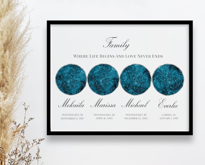 Christmas Gifts Custom Star Map Personalized gifts for mom Mothers day gift from daughter son Mom birthday gift Grandparents day image 4