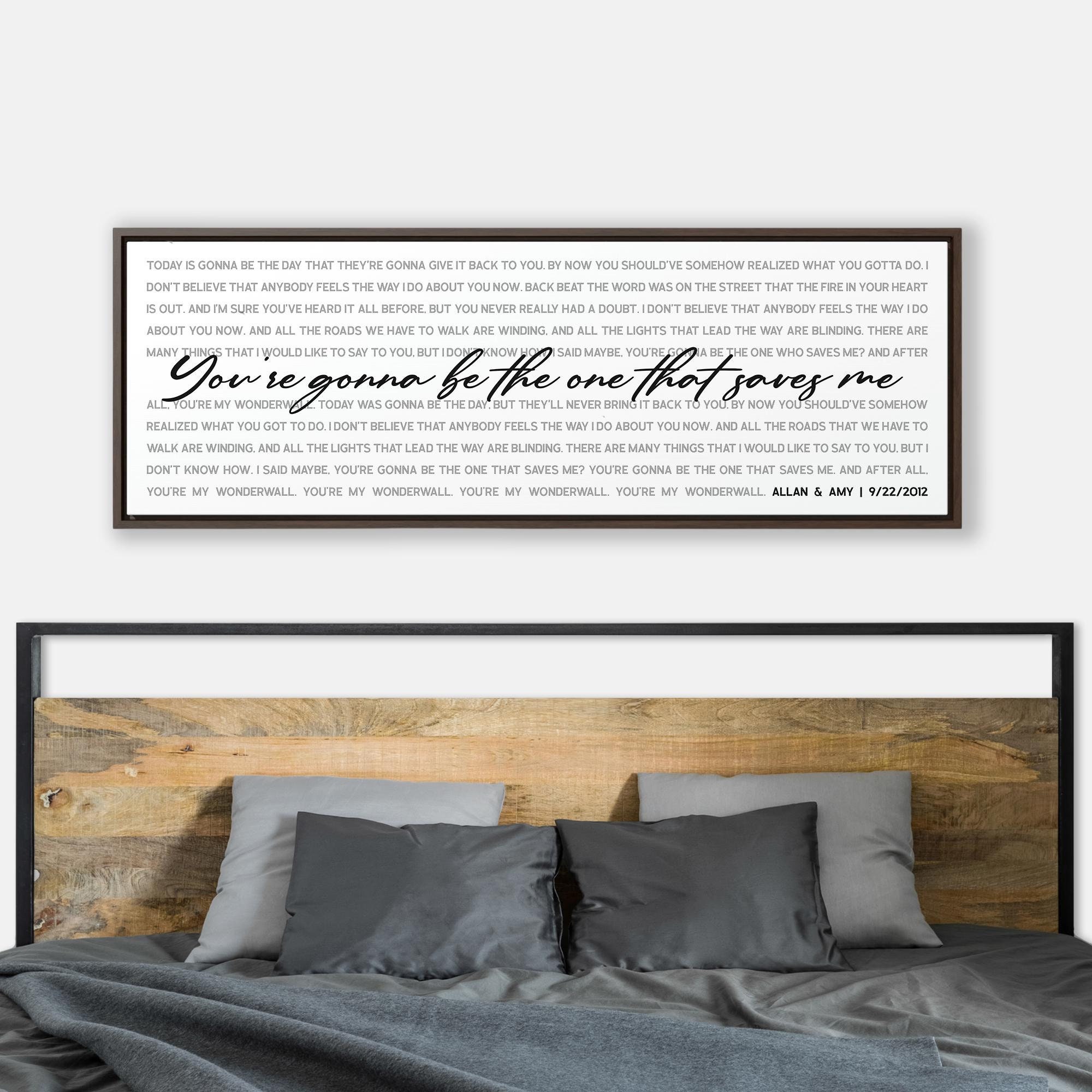 Any Song Lyrics | Personalized Wedding Anniversary Gift for Wife and Husband | Housewarming Gift | Custom Canvas Wall Art