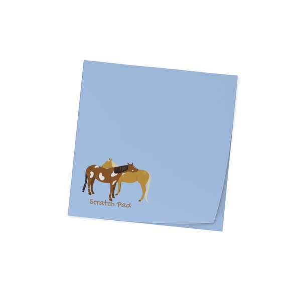 Horse Pair Scratch Pad Post It Notes - 3x3" - Equestrian Gift - Equine Lover - Cute Animal - Ranch Rodeo Barn Theme - Sticky Notepad-Country