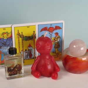 Voodoo Doll Hand-poured Figural Candle: Influence, Personal Transformation, and Empowered Rituals - Ritual Candles in 10 Vibrant Colors