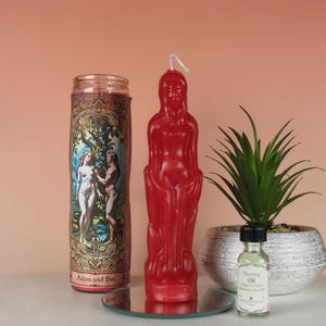 Weibliches Bild (8 ") Handgegossene Figurkerze: Stellen Sie eine weibliche oder Weiblichkeit dar - Ritualkerzen in 10 lebendigen Farben