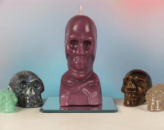 Skull with Crossed Bones Hand-poured Figural Candle: Influence, Protection, and Baneful Work - Ritual Candles in 10 Vibrant Colors