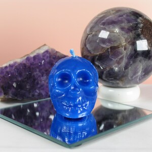 Small Skull Hand-poured Figural Candle: Influence, Cursing, Protection, and Ancestral Guidance - Ritual Candles in 10 Vibrant Colors