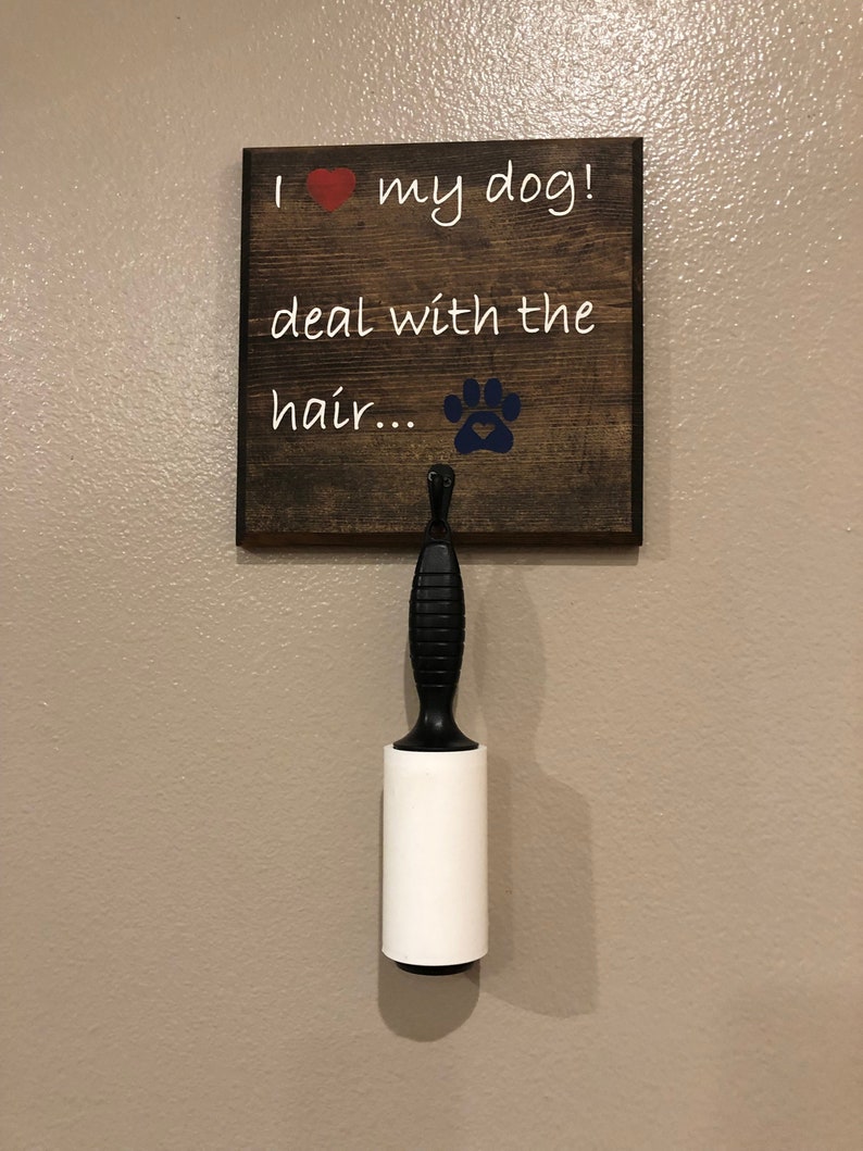 Dog sign lint roller//Lint roller//Paw Print//Wood Etsy