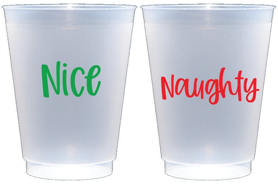 120 Pack 16 oz Christmas Party Plastic Cups Christmas Team Naughty