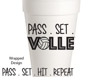 Volleyball Foam Cups: 10 Pack - Ready to Ship