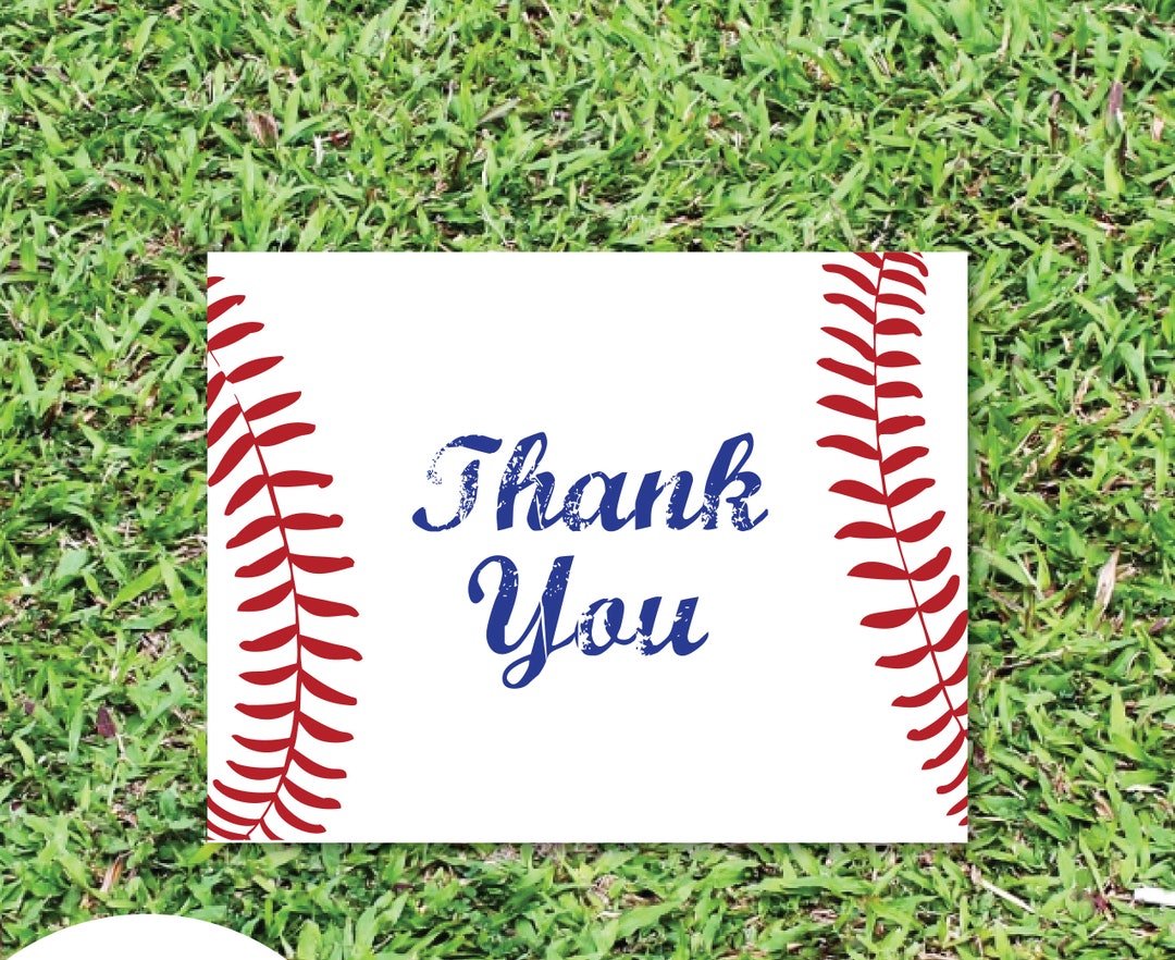 Printable Baseball Thank You Card | Blank Interior | Printable Digital ...