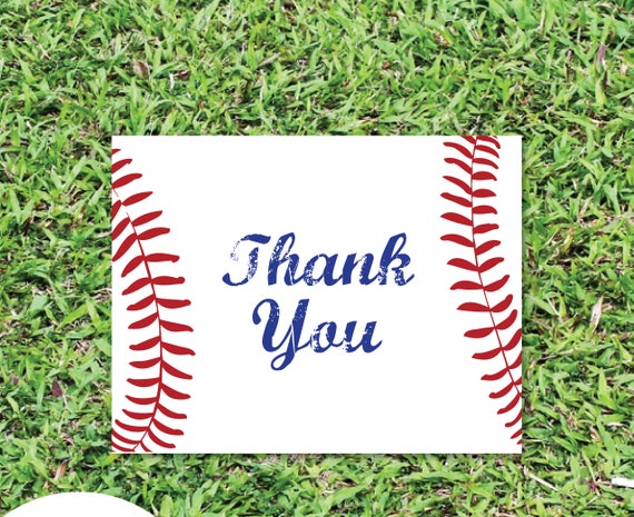 Printable Baseball Thank You Card Blank Interior Printable | Etsy