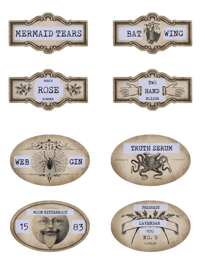 EDITABLE Printable Apothecary Labels Blank DIY Halloween Etsy