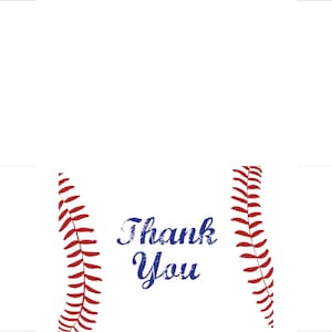 Printable Baseball Thank You Card | Blank Interior | Printable Digital ...