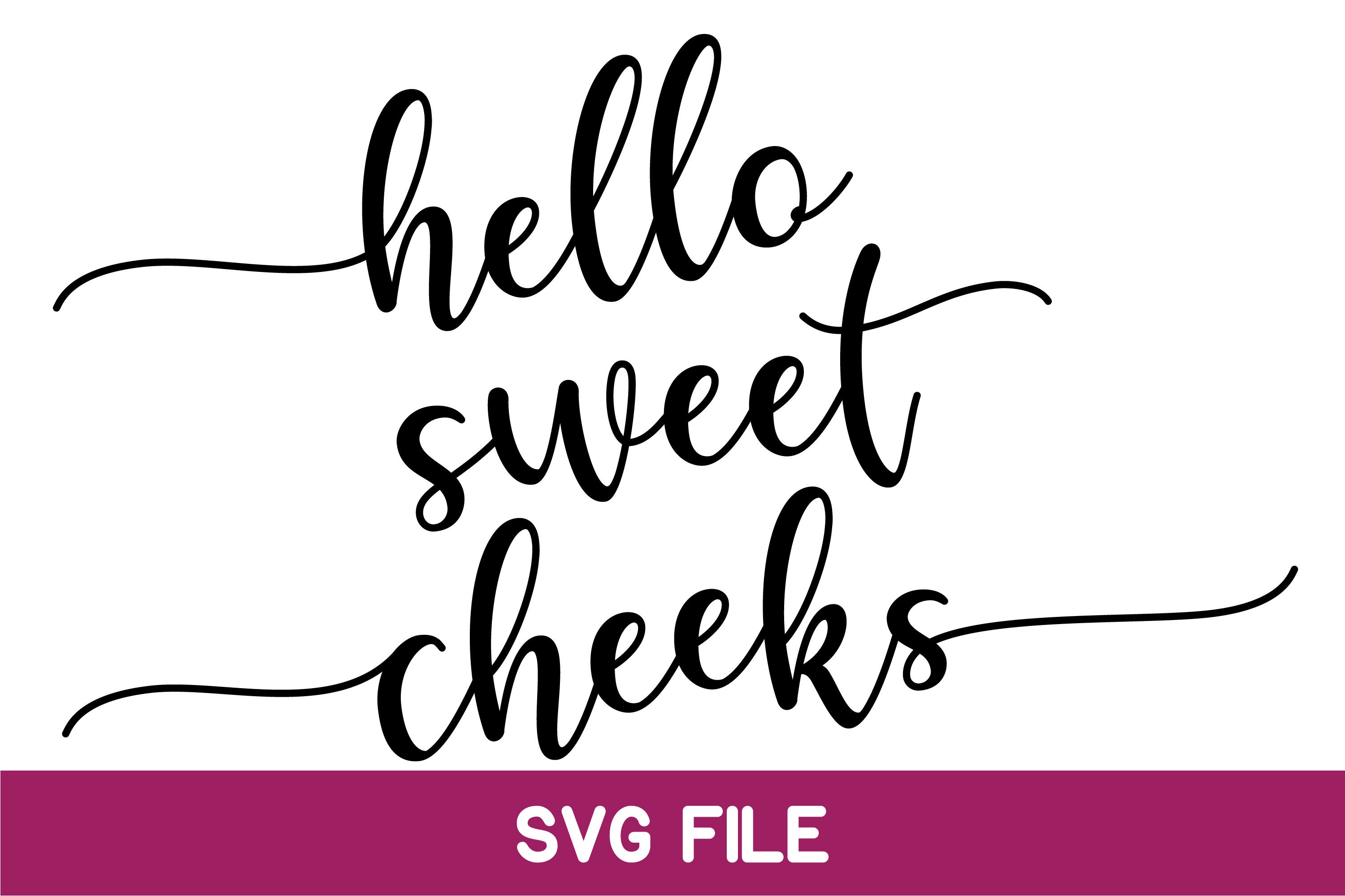 Download Funny Bathroom Sign Svg Hello Sweet Cheeks Instant Etsy