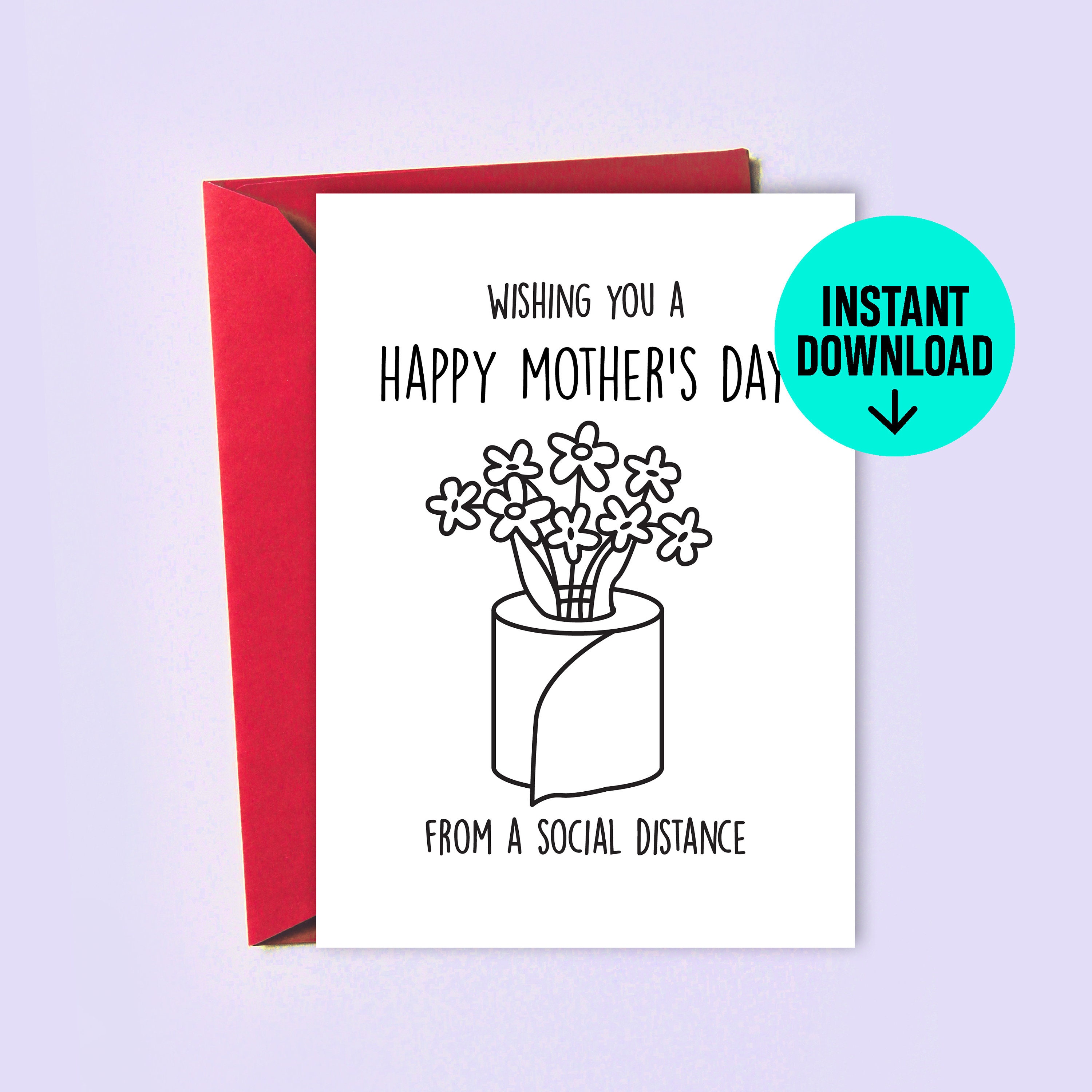 Quarantine Mother's Day Card Happy Mother's Day From A Social…