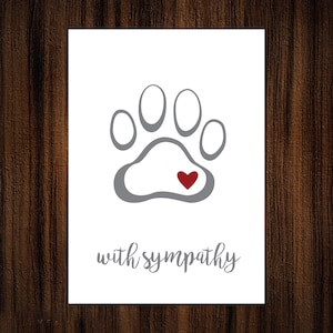 Carte de sympathie imprimable pour animaux de compagnie | Intérieur vierge | Téléchargement numérique imprimable | 5 x 7 pouces A7