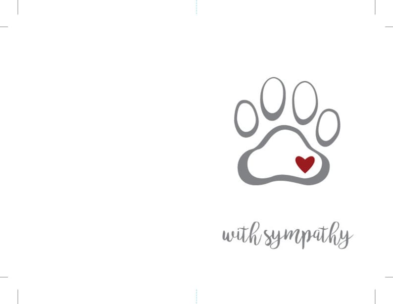 Printable Pet Sympathy Card Blank Interior Printable - Etsy