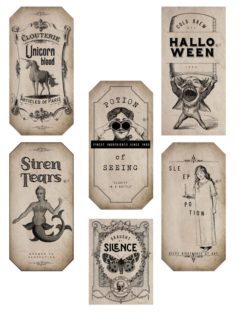 Printable Halloween Potion Labels | Apothecary Bottle Labels (digital ...