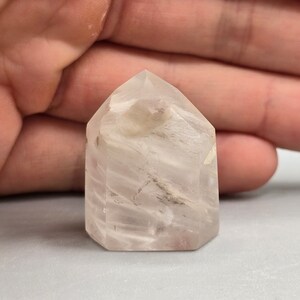 White Kaolinite Amphibole Quartz Tower, White Angel Hair from Brazil