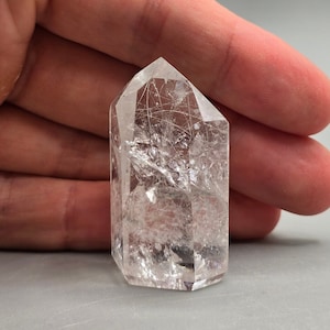 White Kaolinite Amphibole Quartz Tower, White Angel Hair from Brazil
