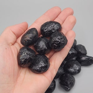 Black Tourmaline Stone River Tumbled from Nigeria