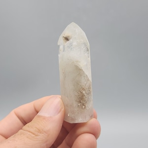 White Kaolinite Amphibole Quartz Tower, White Angel Hair from Brazil