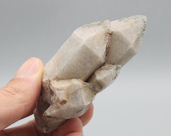 Second Growth White Candle Quartz With Actinolite Needle