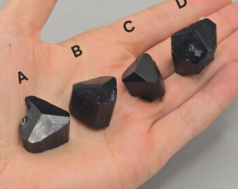 Elite Black Tourmaline Crystals – Terminated Raw Specimens from Namibia (A-D)