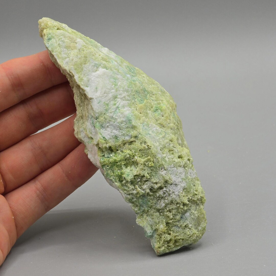 Large Green Vesuvianite Cluster With Zoning – Elongated Matrix