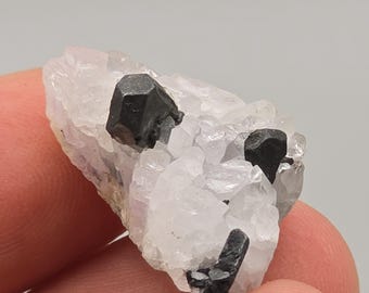 両端に方解石を持つアカンサイト – メキシコ、グアナファト州、サン