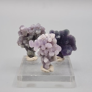 Set of Three Tones of Purple Botryoidal Amethyst Chalcedony