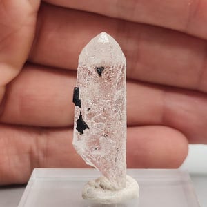 Helvite on Clear Quartz from Guangdong, China