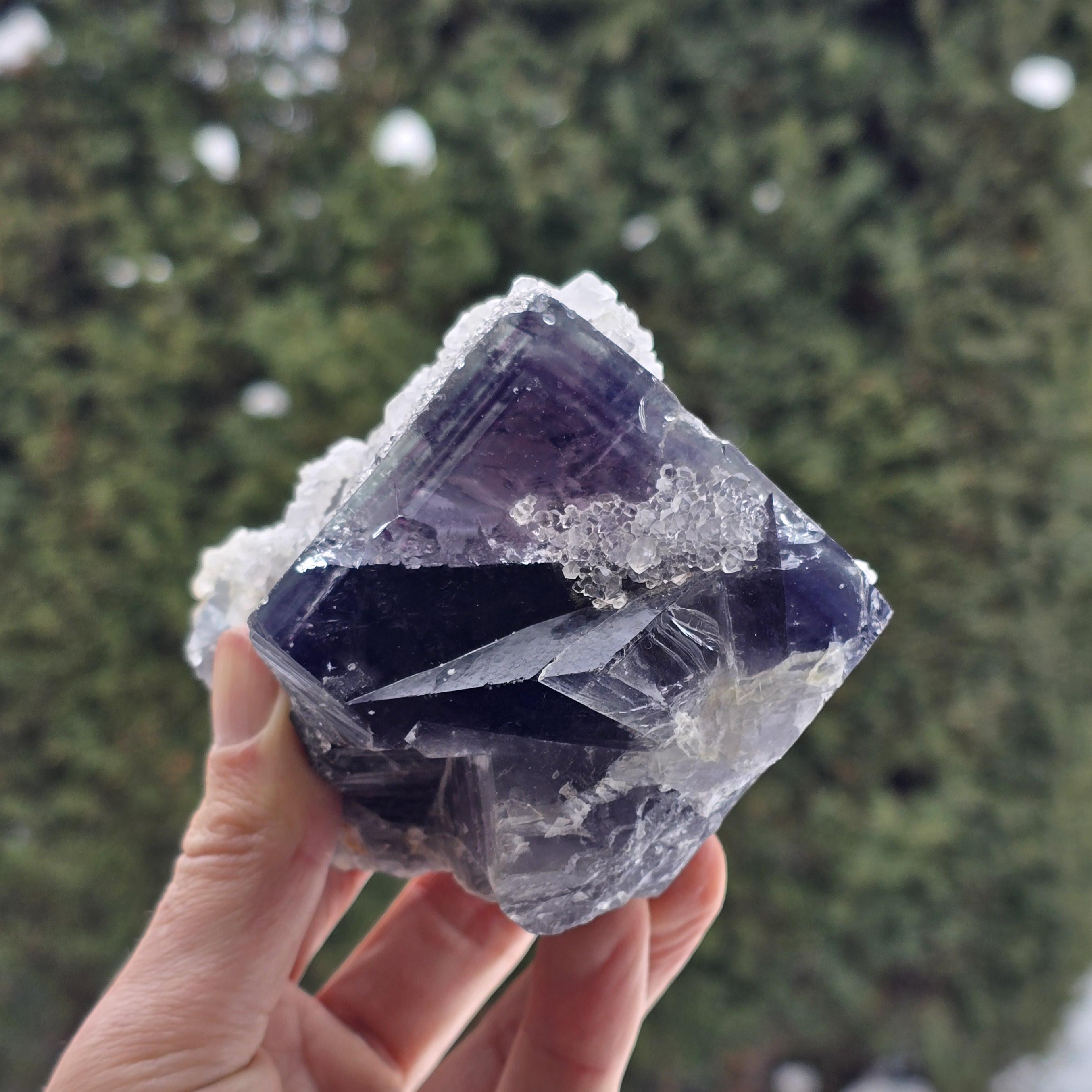Fluorite with Quartz Coating – Photochromic & Phantom Effect from Nigeria