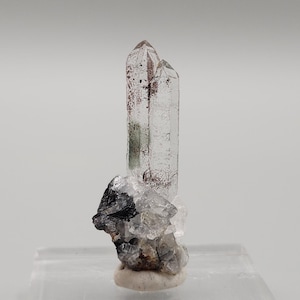 Helvite on Clear Quartz with Inclusions from Guangdong, China