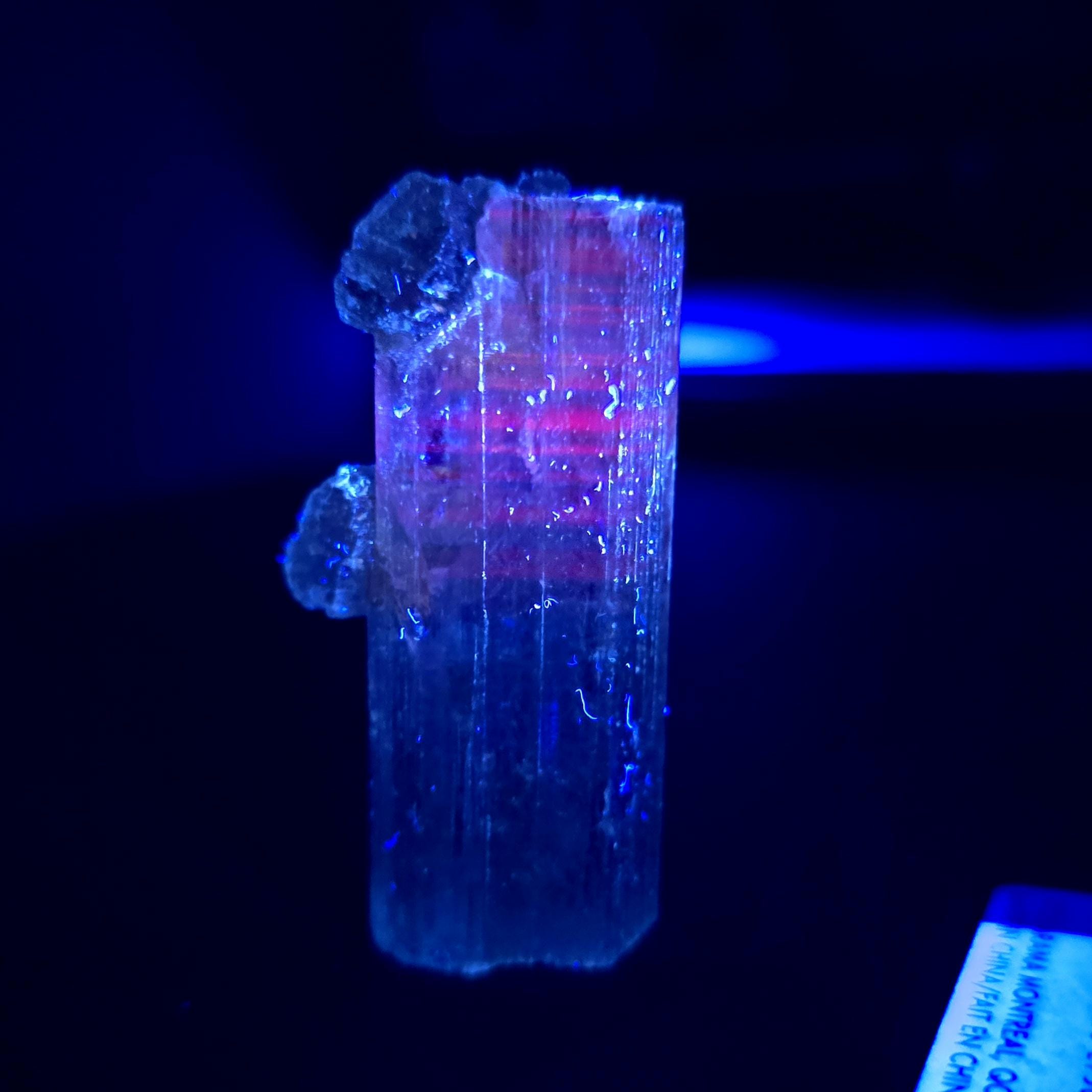 Vanadium Aquamarine Beryl With Natural Termination & Red UV