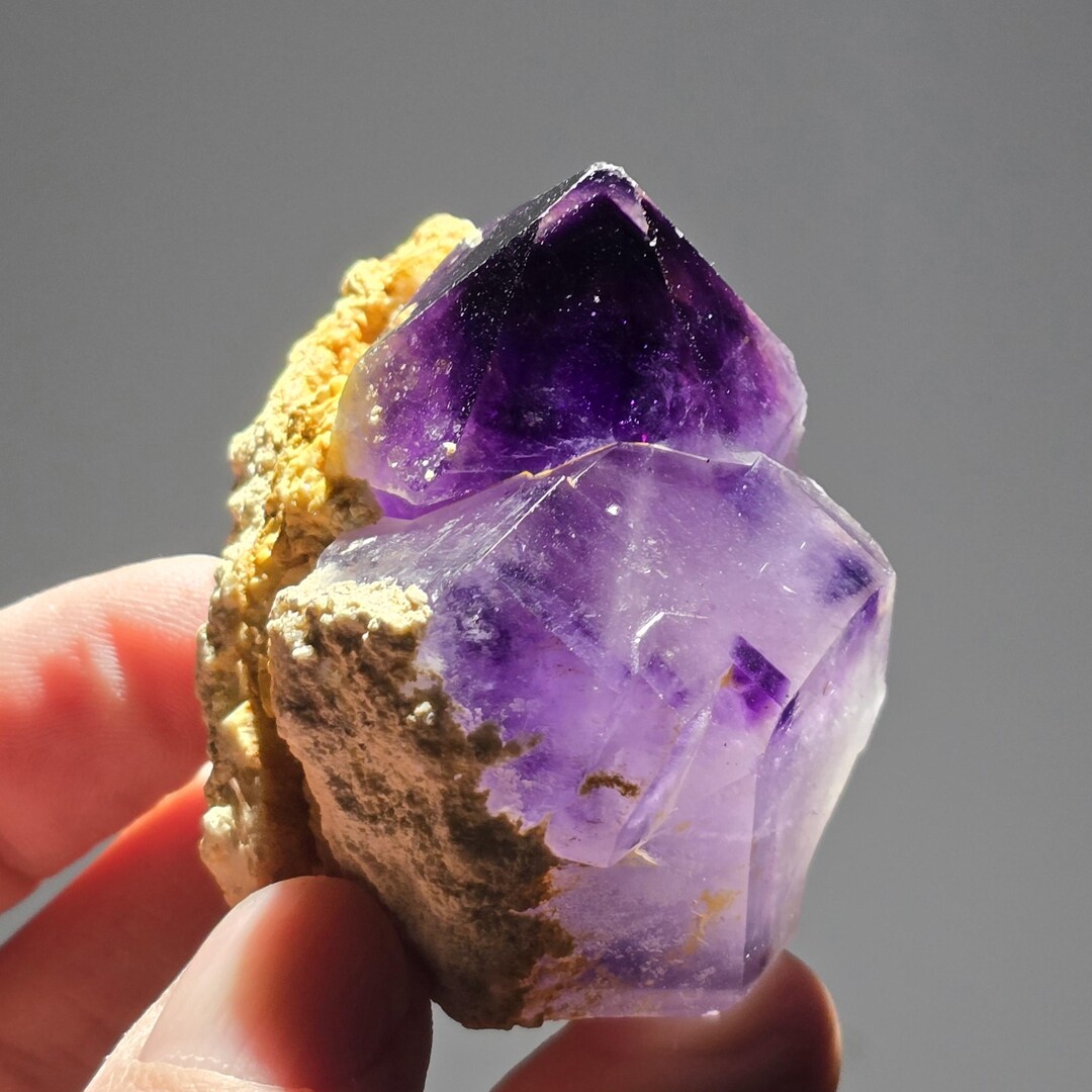 Deep Phantom Amethyst Cluster on Iron-rich Matrix – Taraba, Nigeria - Etsy