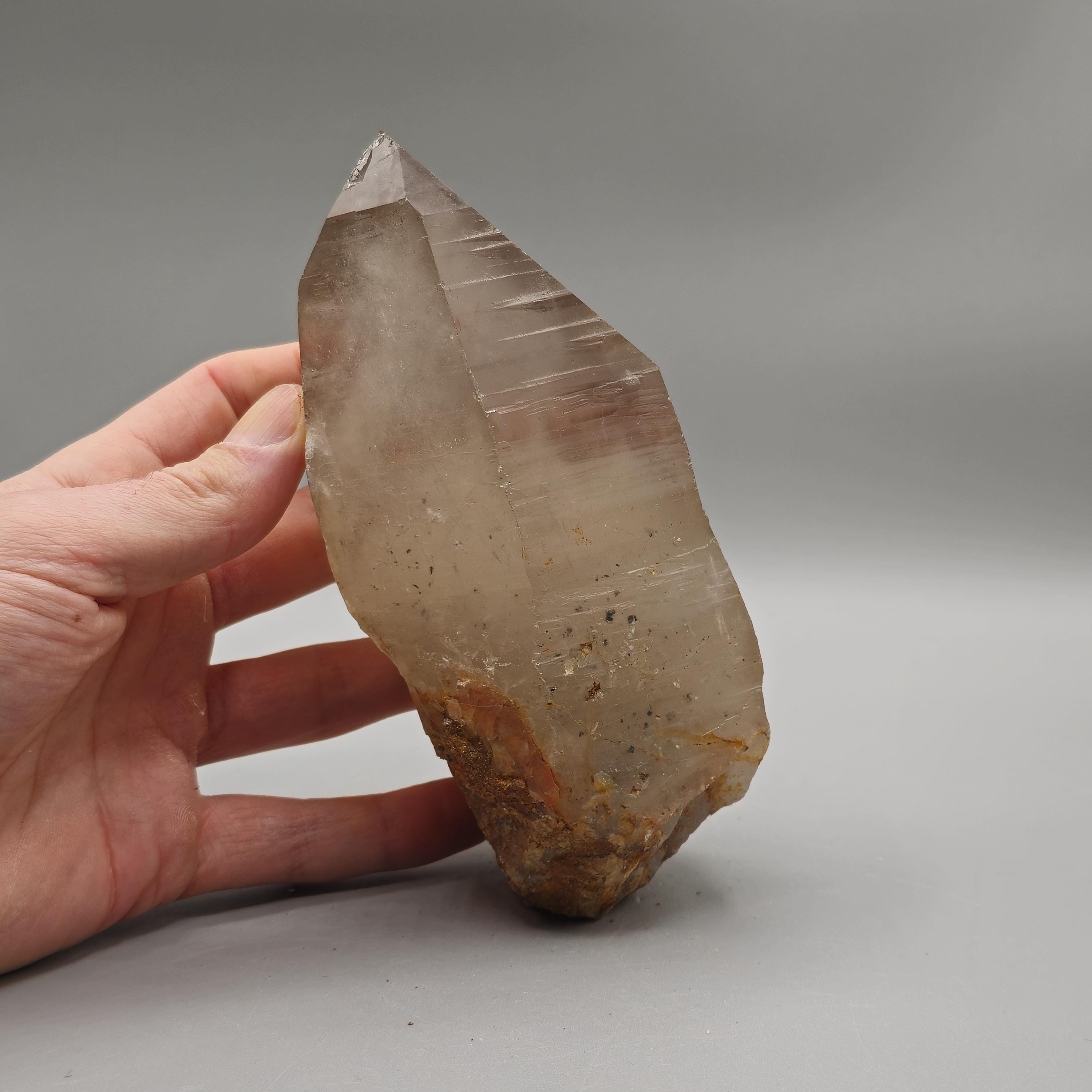 Smoky Phantom Quartz | 1.11 kg Natural Crystal from Jos Plateau, Nigeria | Shadows Pocket Tray