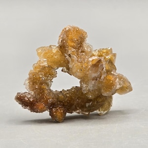 Golden Druzy Phantom Quartz Ring Formation – Charcas, Mexico – Natural Circular Cluster with Terminated Points