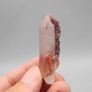 Red Hematite Quartz Point with Fine Overgrowth – Nigeria