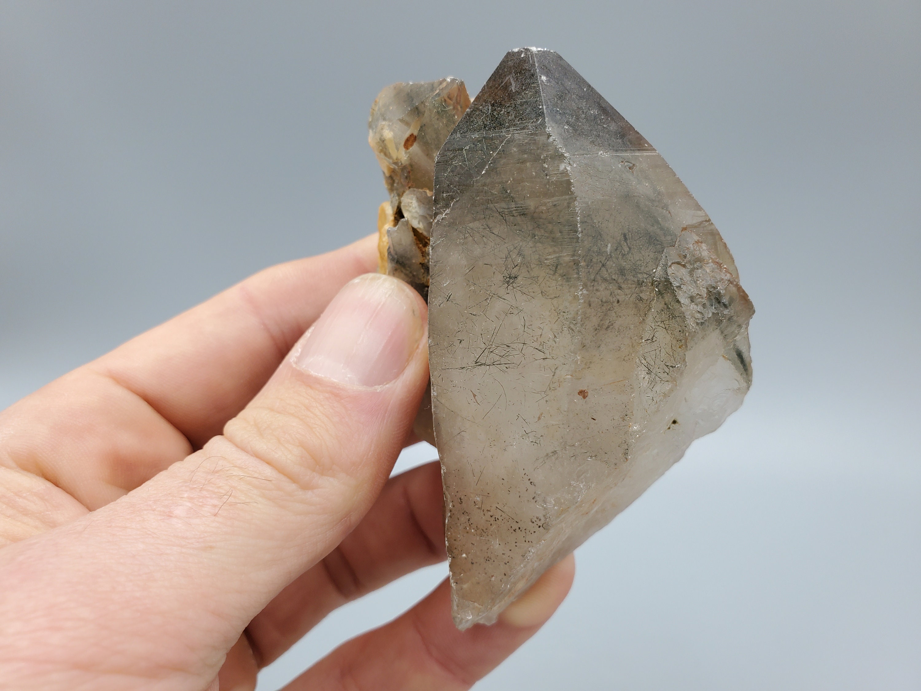 スモーキークォーツに含まれるアクチノライトの針 - Etsy 日本