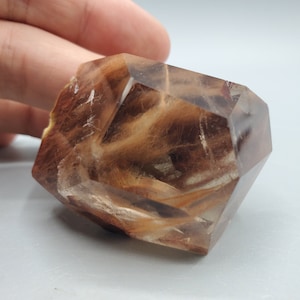 Polished Amphibole Quartz Crystal from Brazil