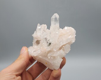 Clear Quartz Cluster with Pink Lithium Inclusions from Santander, Colombia