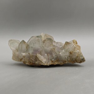 Chlorite-Included Quartz Cluster with White and Amethyst Phantoms – Nigeria