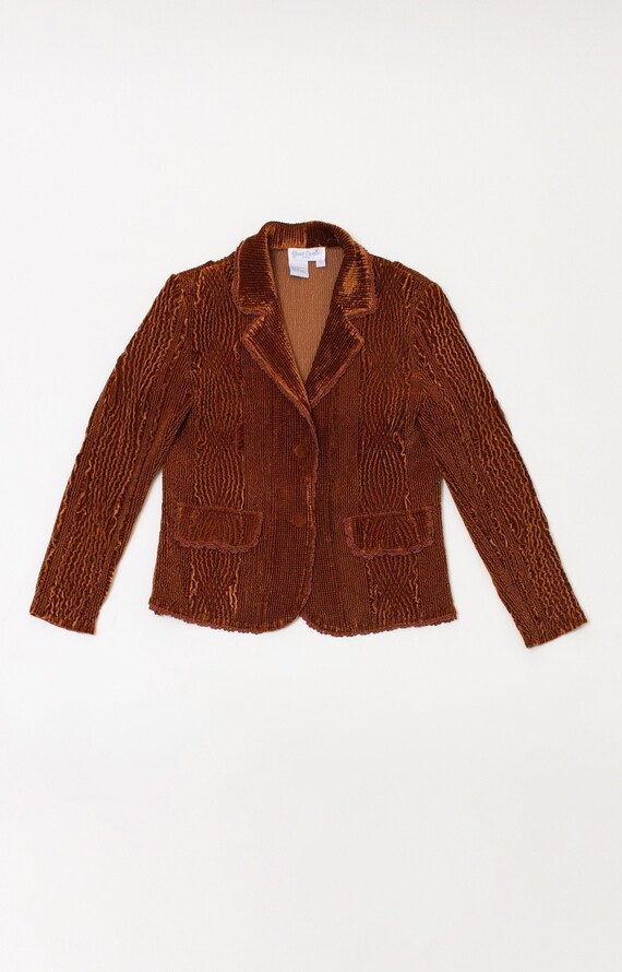 y2k Vintage Cinnamon Velvet Blazer Gem