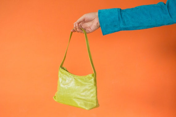 Vintage y2k Lime Green Leather Mini Bag
