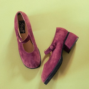 90s Vintage Purple Suede Mary Janes by Studio H2o