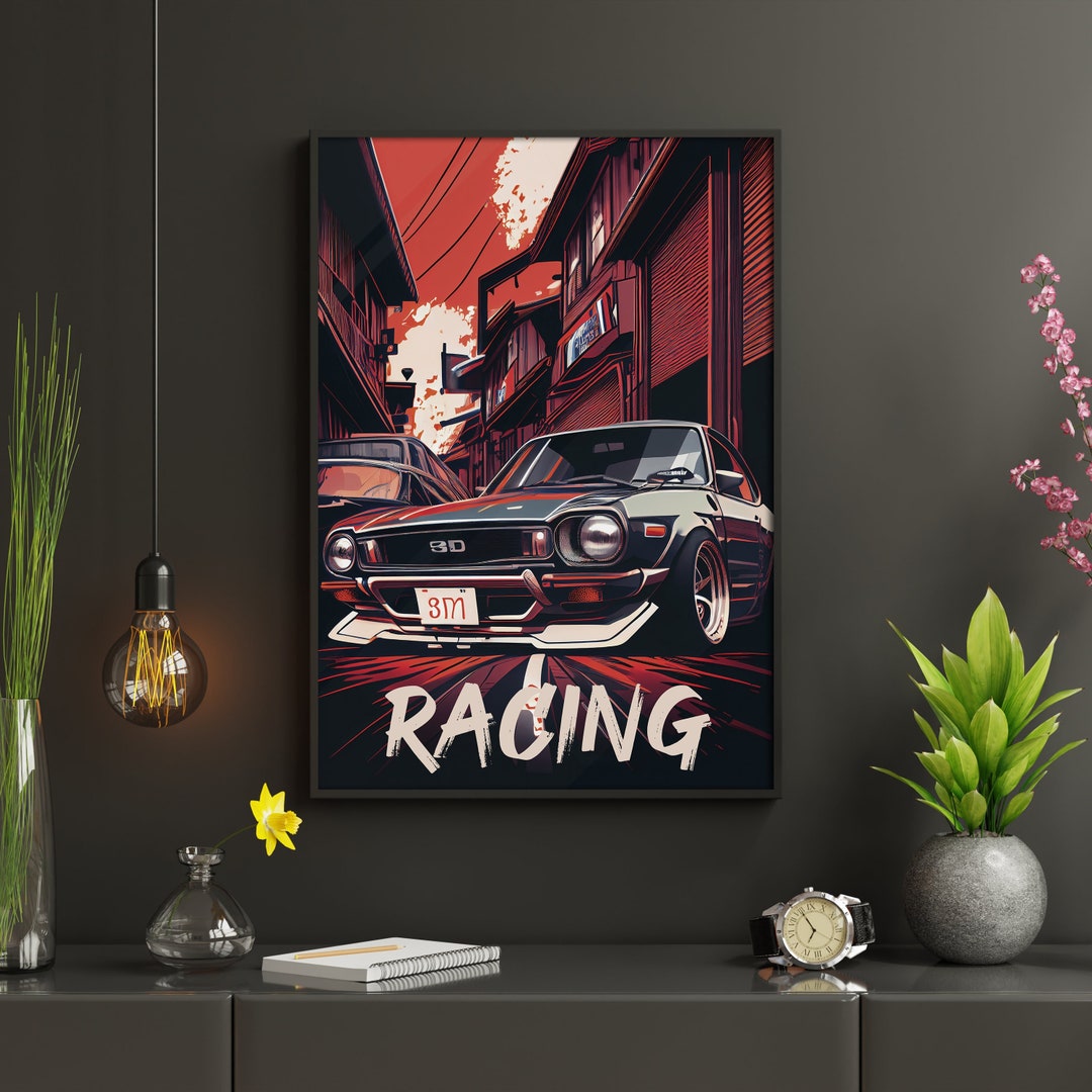 JDM Car Poster Tokyo Street Racing Printable Old 90s Japanese Sport Car ...
