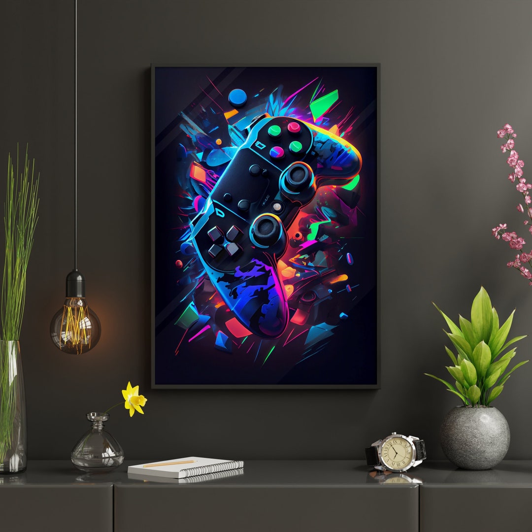 Gaming Console Poster, Printable Video Game Wall Art, Digital Video ...