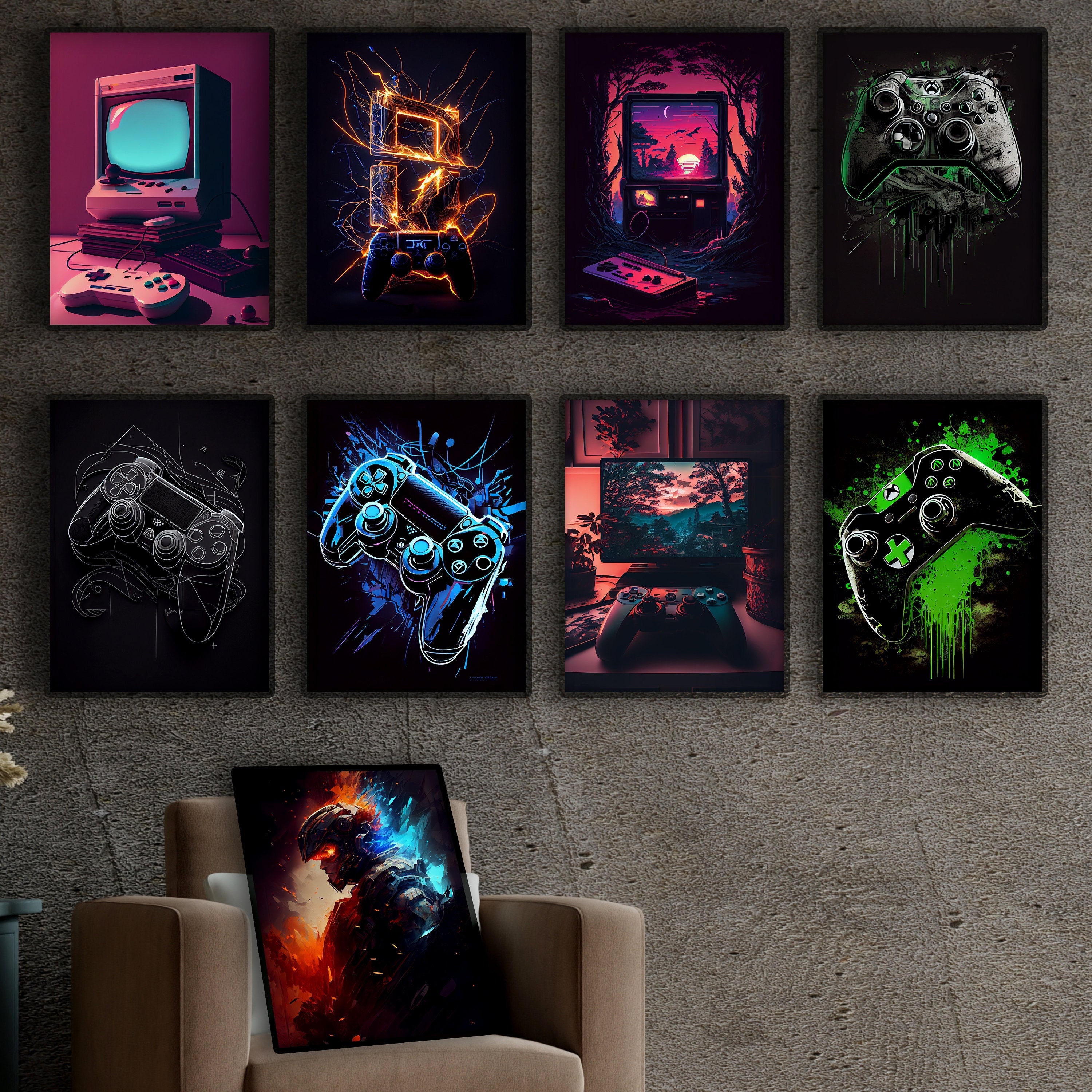 Decoração De Jogos Coma Sono Jogo Repita Gamer Gift Canvas Posters