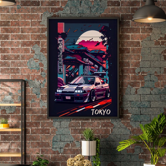 Buy JDM Poster Print Tokyo Street Car Poster Printable JDM Wall