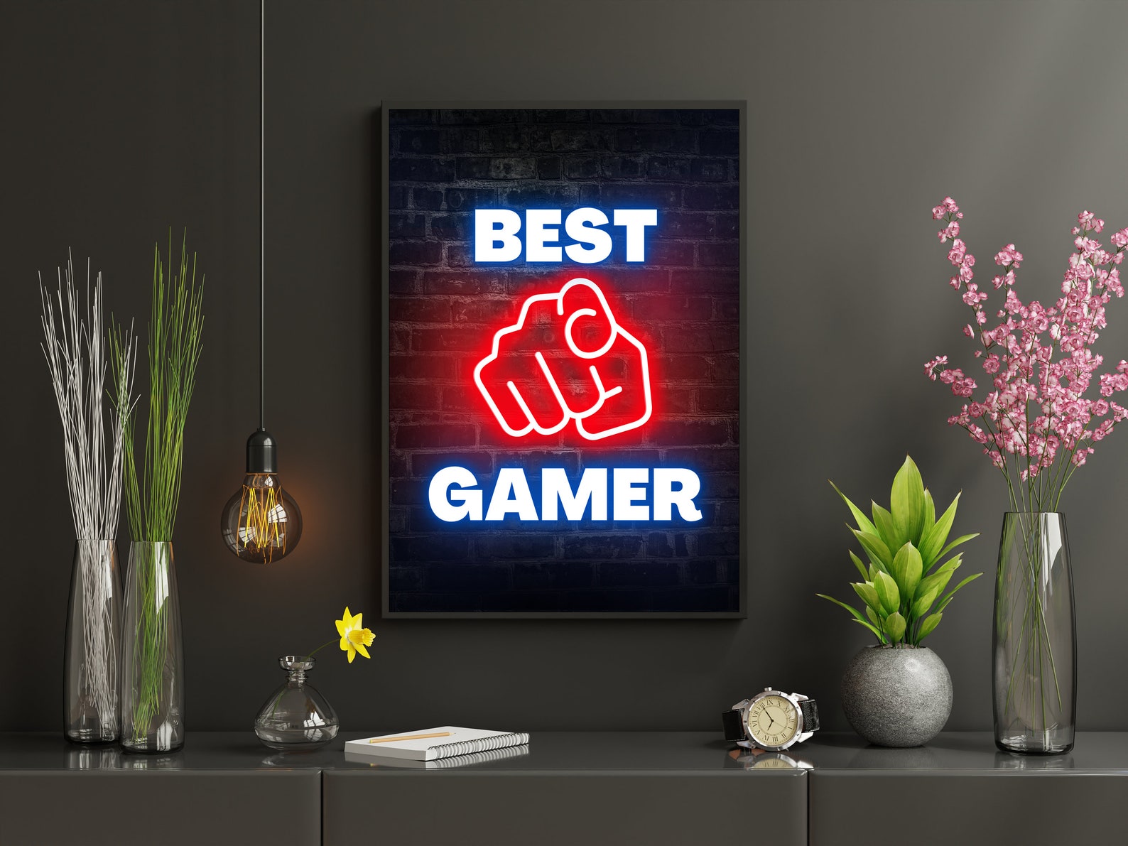 Set of 3 Neon Gaming Poster Digital Print Video Game Poster Etsy